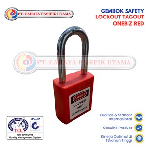 Gembok Safety Lockout Tagout ONEBIZ Red – Dengan Kunci Unik & Label Identifikasi