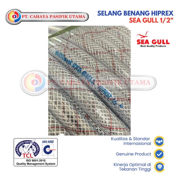 Selang Air Hiprex Sea Gull 1/2 Inch – PVC Braided Roll 100 Meter